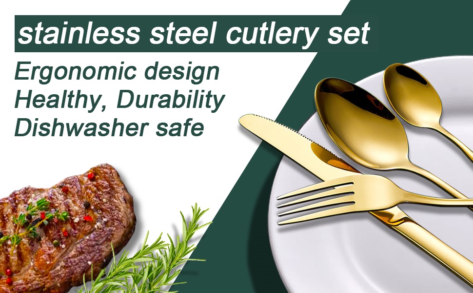 ensemble de couverts dorés