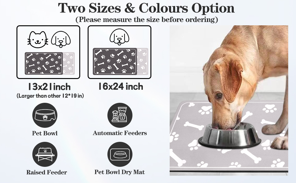 Quick Absorbent Pet Food Mat Easy Clean Dog Mat for Food and Water, No Stain Dog