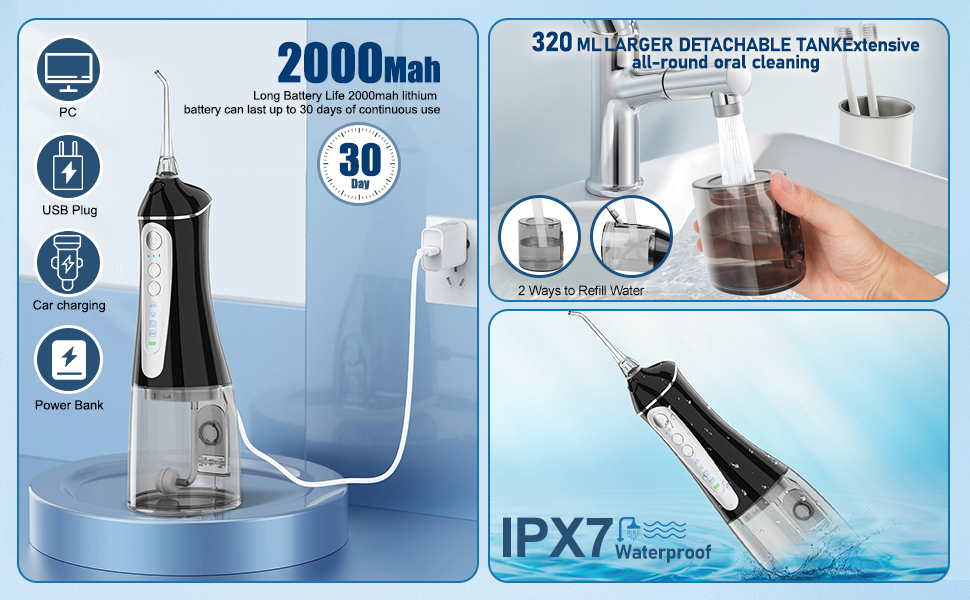 Water dental flosser