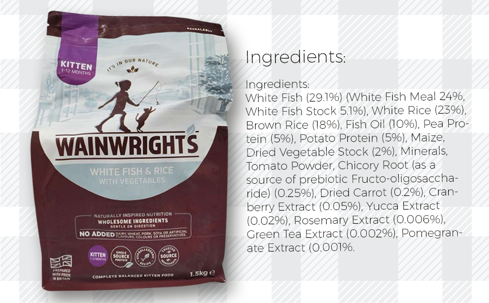 AETN Creations Wainwright's Dry Kitten Food Fish & Rice with Veg 1.5kg