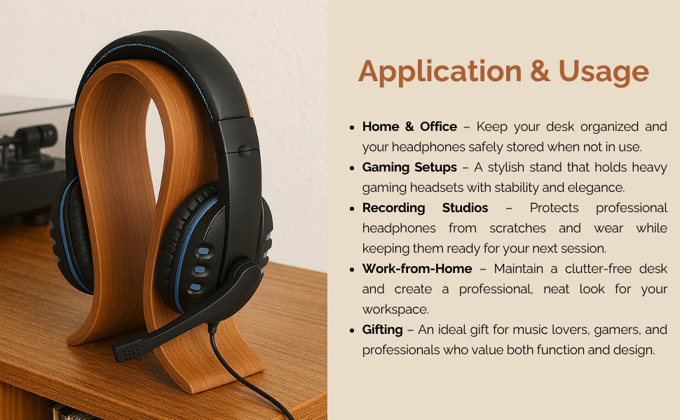 Wooden Headphone Stand