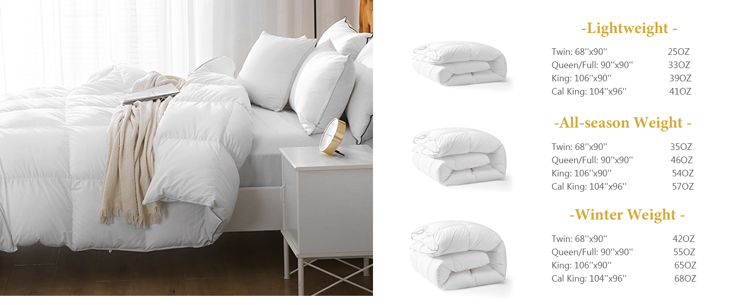 DWR Luxury Feathers Down Comforter Oversized Full/Queen