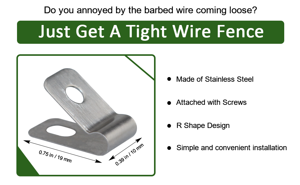 Wire Fence Clips 100 Pcs Fence Wire Clamps Stainless Steel Fencing