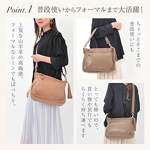 Amazon | [ノートルファボリ] 本革 ショルダーバッグ レディース 山羊