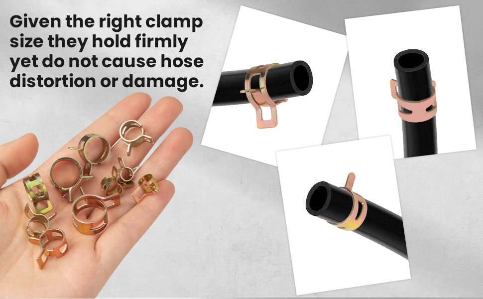 100 Pcs Spring Band Type Clamps Vacuum Fuel Hoses Line, Pipe Tube Clamp