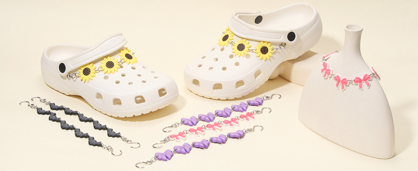 flower bow shoe chains