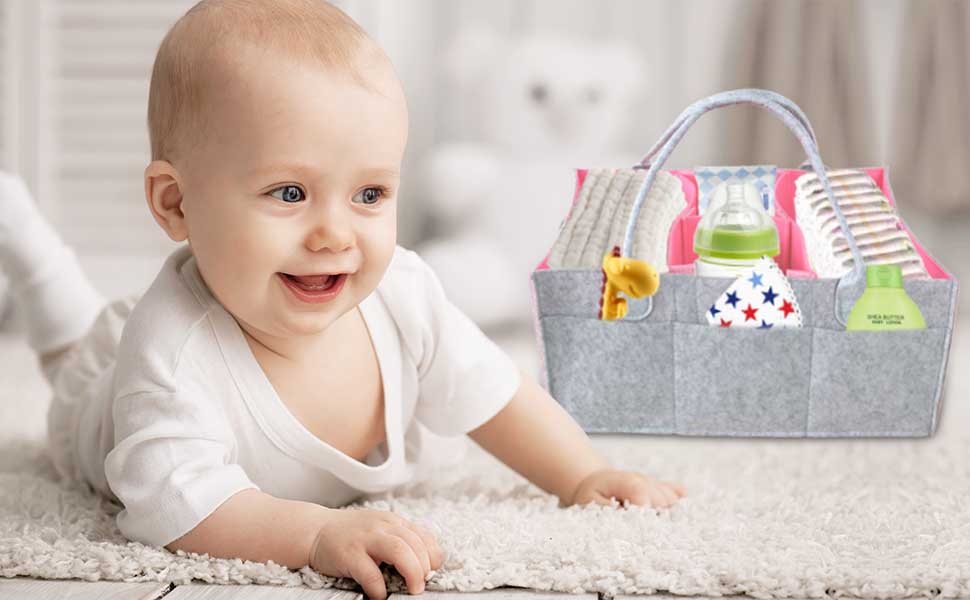 TOFOAN Baby Diaper Caddy Organizer with Removable Inserts