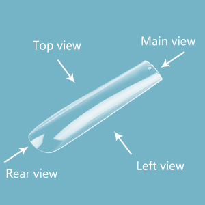 Extra long square straight full cover nail tips