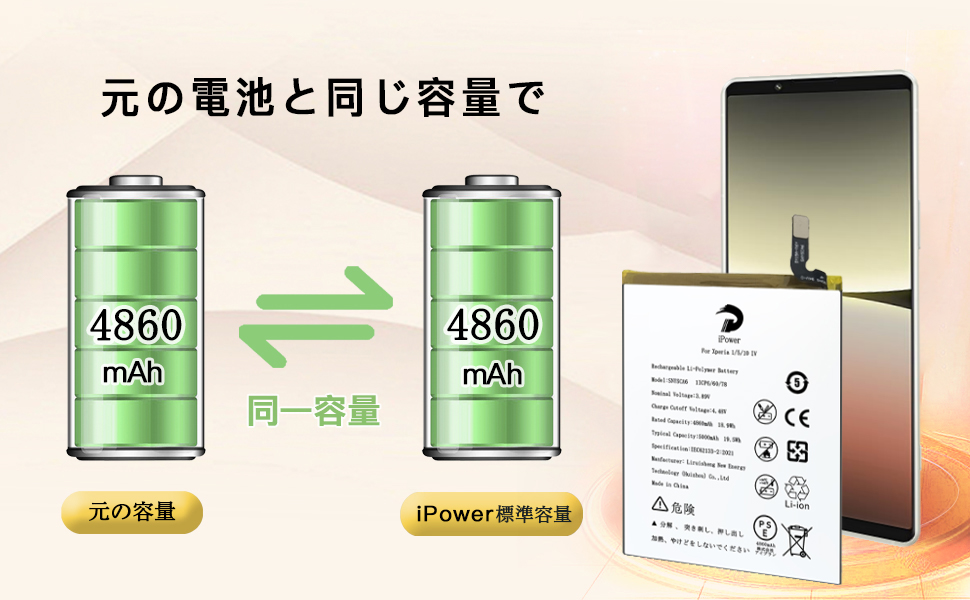 Amazon | iPower for Sony Xperia 1/5/10 IV バッテリー交換 第4
