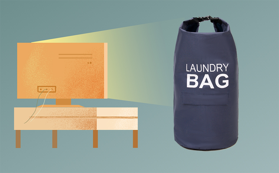 IHOMAGIC Laundry Bag Backpack with Adjustable Shoulder Straps and Pocket 71L, Collapsible Fabric