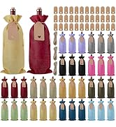 36 Pcs Burlap Wine Bags, Reusable Wine Gift Bags Bulk Premium Wine Bottle Covers with Drawstrings...