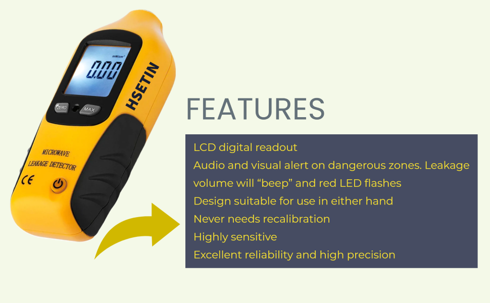 HSETIN® HTM2 Leaking Tester/Digital LCD Microwave Leakage Radiation