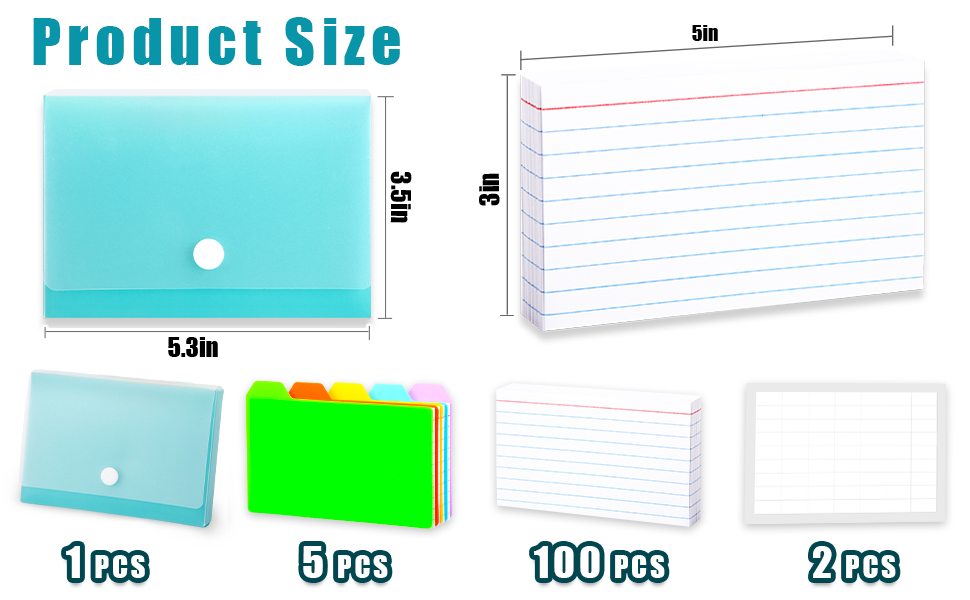 HIBOX 106PCS Notecard Holder Set, 3 x 5inch Flashcard