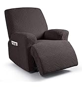 Ruaozz Stretch Recliner Chair Cover 3-Pieces Recliner Covers for Recliner Chair with Pockets Soft...