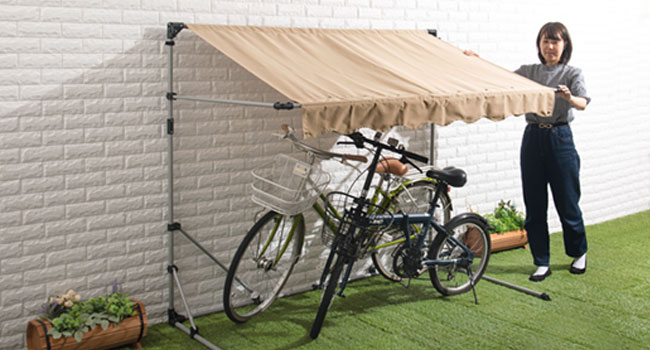 【新品未開封】自転車 サイクルガレージ　1台用☆人気のブラウン 山善 ガレージ サイクルガレージ 1台用 おしゃれ 折りたたみ YEG