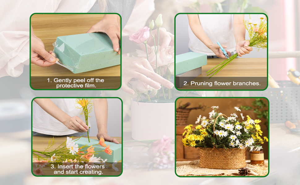 6 Pack Dry Floral Foam Blocks 3 Colors Oasis Floral Foam