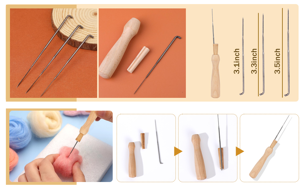 tchrules Needle Felting Kit, 36 Colors Wool Roving Set