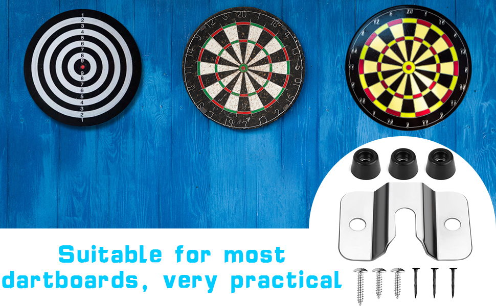 Ruicaifu 2PCS Dartboard Hanging Kit, Universal Dart Board Hanging Screws Portable Metal Wall