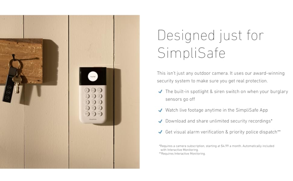 SimpliSafe Wireless Outdoor Security Camera Electronics