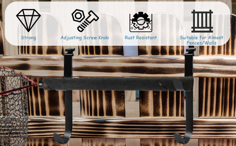 2Pcs Adjustable Pool Pole Hanger, Double Pool Hooks for Poles, Mental