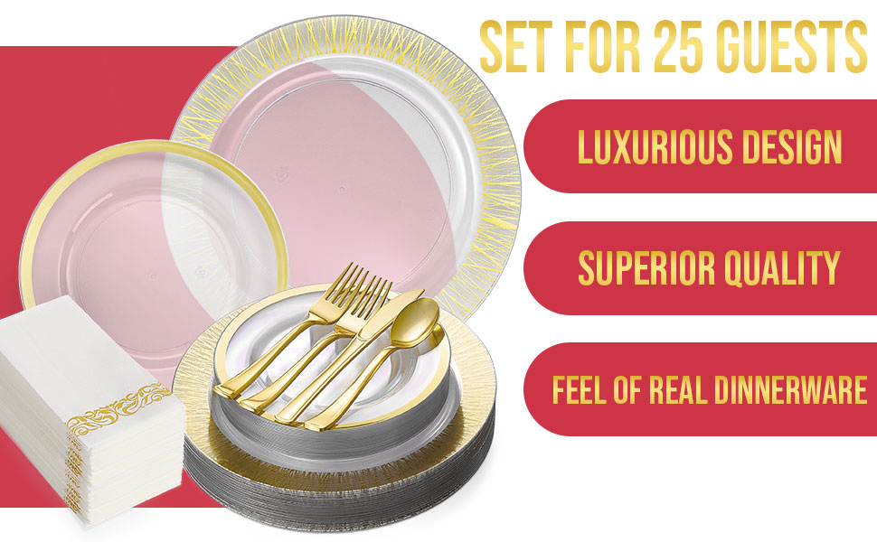 Set for 25 guests gold