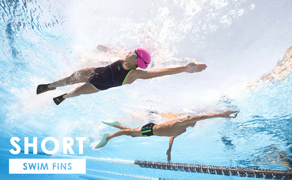 Nagiee Swim Fins, Kids Swim Flippers for Lap Swimming, Comfortable Silicone Flippers with Mesh