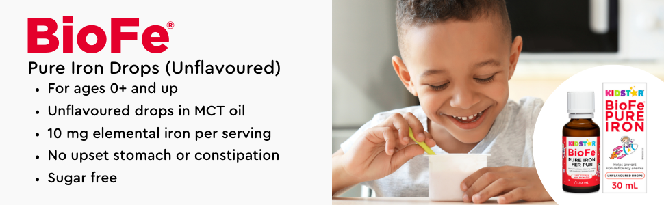 BioFe Pure Iron Drops (unflavoured) for ages 0+ and up