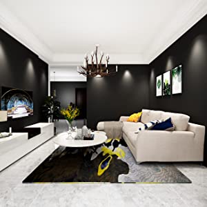 VEELIKE Matt Black Wallpaper Peel and Stick Removable Waterproof Wall