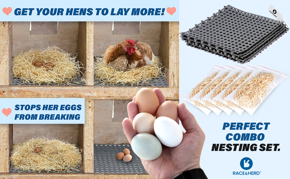 Race&Herd 5 Pack Chicken Nesting Pads with Aspen Pine