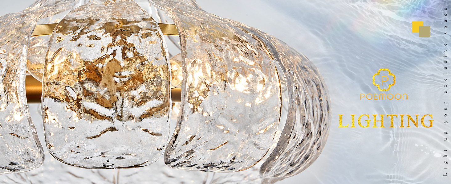 Modern Gold Glass Chandelier