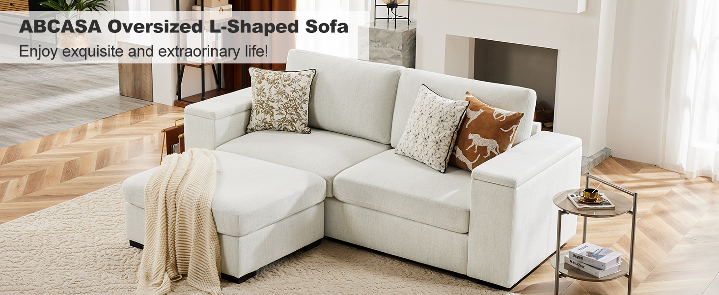 ABCASA 85" W Loveseat Sofa for Living Room,Modern Decor