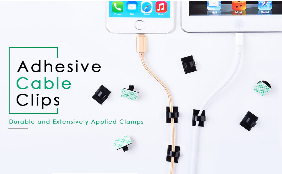 Adhesive Cable Clips, 100 Pieces Cable Clip, Cord Holder, Strong Back