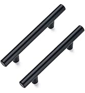 Aegero 10 Pack Cabinet Pulls Matte Black Stainless Cabinet Handles, for Kitchen and Bathroom Cabi...