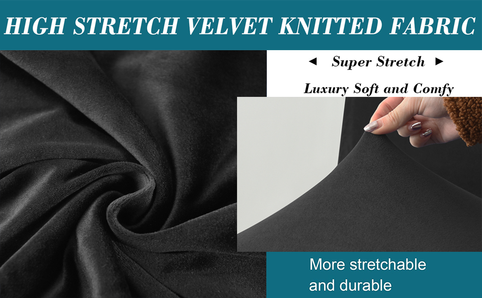 HFCNMY Ottoman Cover Square,Stretch Velvet Square Ottoman