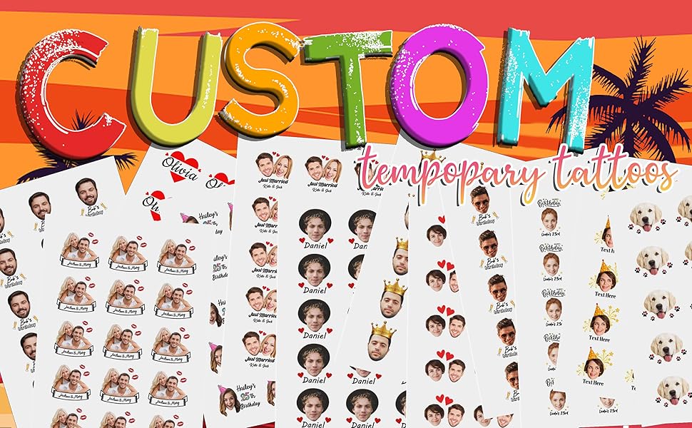 Personalized Temporary Tattoos for Women Men Adults Custom