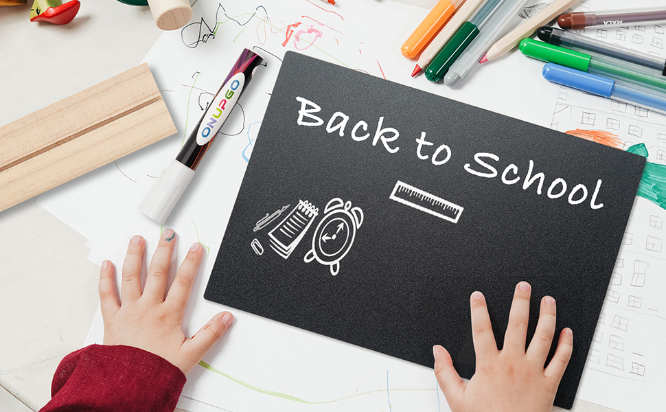 ONUPGO 8 x12 Inch Tabletop Chalkboard Sign with Base Stand, Menu Chalk