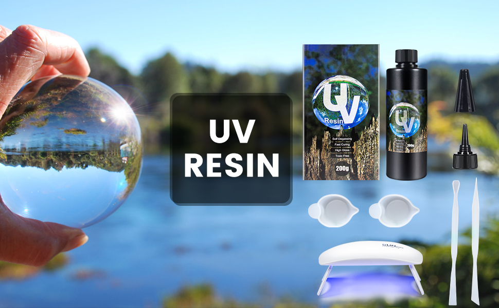 UV Resin, 200g Ultraviolet Fast Curing UV Resin Kit with