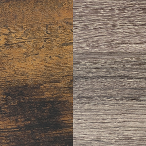 Reversible fan blade finish swatches in reclaimed hickory and pewter ash.