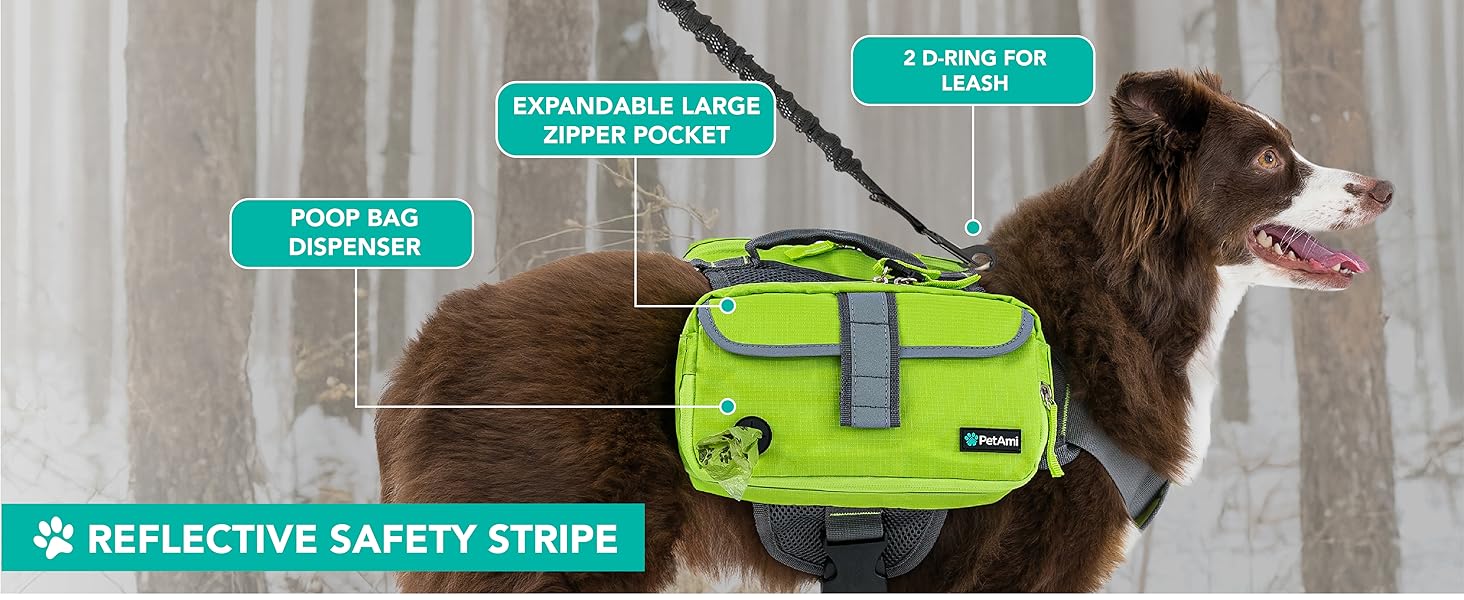 dog saddle bag harness pet backpack