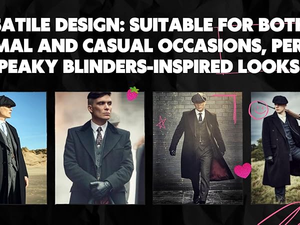 Men's Peaky-Blinders Thomas-Shelby Black Wool Long Fashion