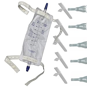 Complete Kit Urinary 5 Days 5 Condom Catheters External Self-Sea + Leg Bag 750ml + Straps 