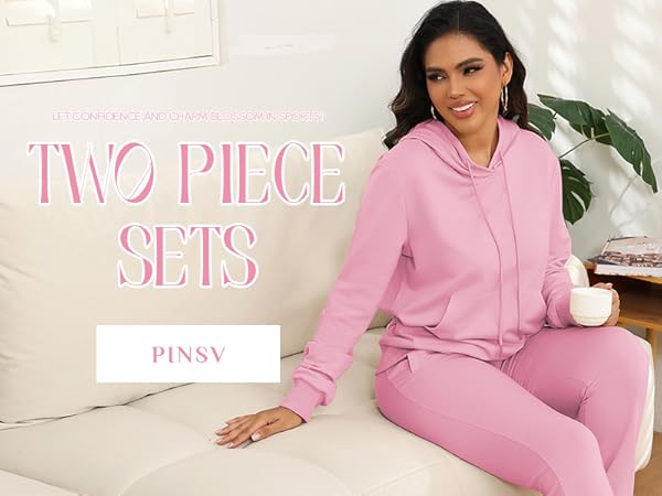 Amazon.com: PINSV Women's Sweatsuits Sets 2 Piece Outfits