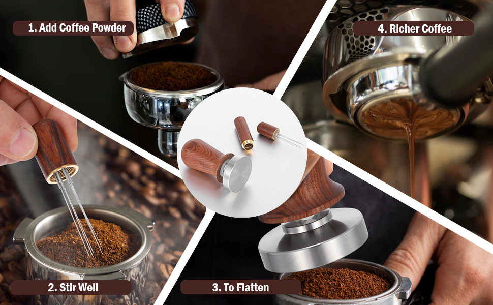 51mm Espresso Tamper & Stirrer Set Coffee Calibrated Tamper