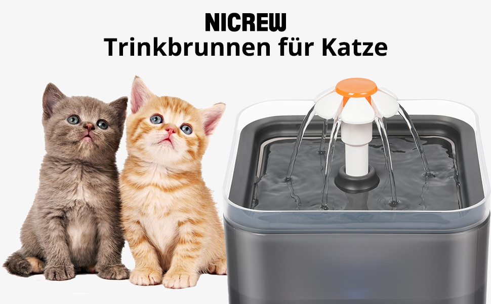 NICREW Cat Fountain, Automatic Drinking Fountain for Cats and Dogs