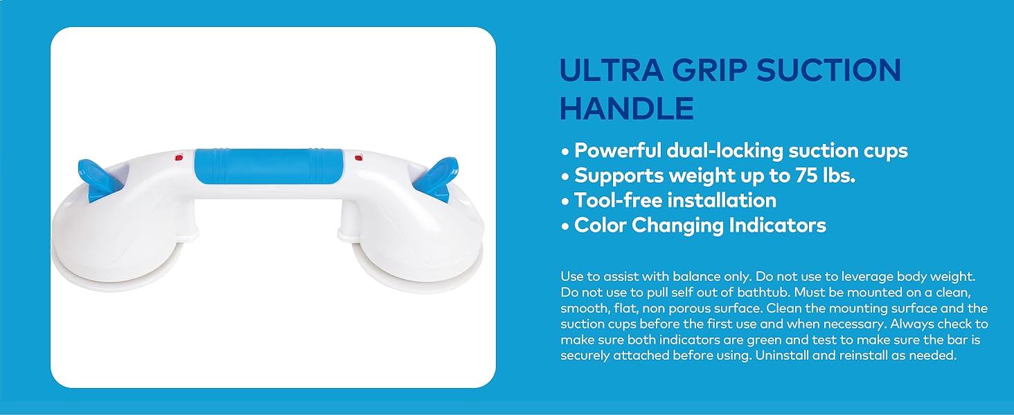 Carex Ultra Grip Suction Shower Grab Bar