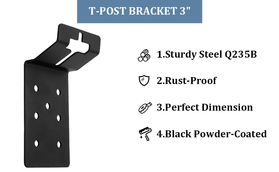 8 Pack TPost Bracket 3" T Post Mount Bracket for Signs, Or
