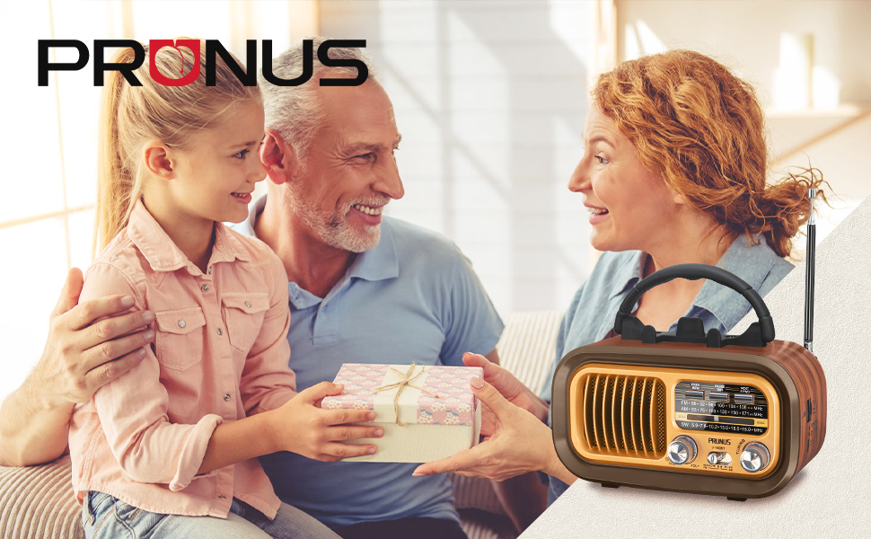 PRUNUS J150BT Radio Portatile Vintage FM/AM/SW,Radiolina Bluetooth Retro Piccola,Radio con