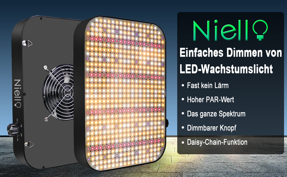 Niello LED Pflanzenlampe, 600w LED Grow Lampe mit 588 LEDs, UV & IR für