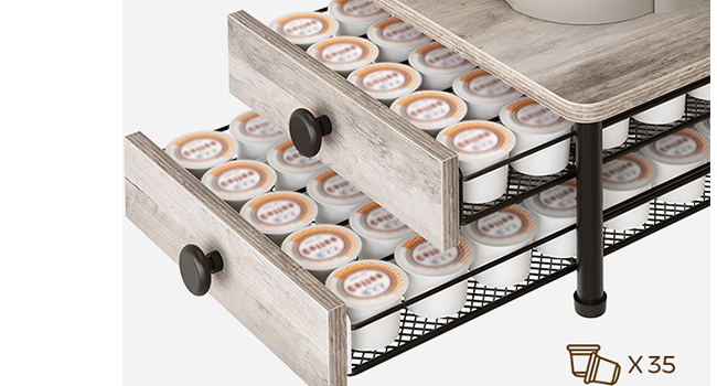 Nespresso Pod Drawer Organizer - 40 Capsule Storage Rack, Coffee Capsule Shelf For