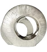 WHW Whole House Worlds Crosby Street Contemporary Infinity Ring Sculpture, Silver Titanium Glaze,...